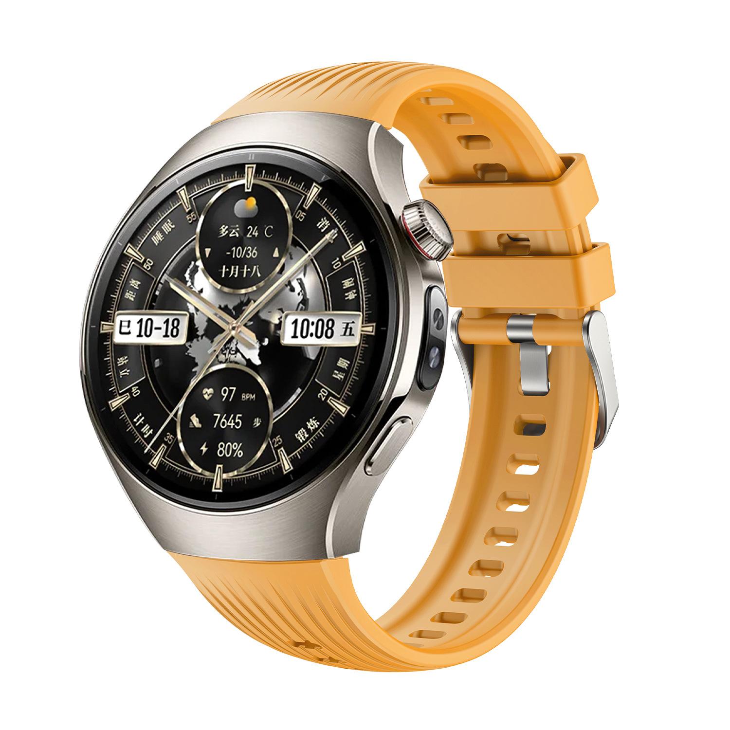 

Силіконовий ремінець для Huawei Watch 5 46mm Ремінець М який гумовий браслет для Huawei Watch 5 42mm Браслет для розумного годинника Huawei Watch 5 46mm жовтий