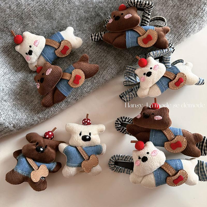 Cute Bear Cartoon Hair Clips Korean Style Girls Hair Accessories Spring Children's Hair Decorations Female Teens