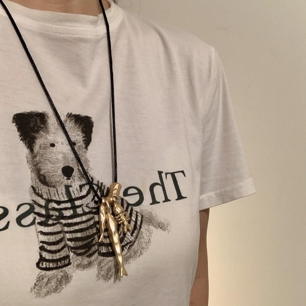 Adjustable Bone Pendant Choker Vintage Sweater Chain Exaggerated Fish Pendant Necklace Layering