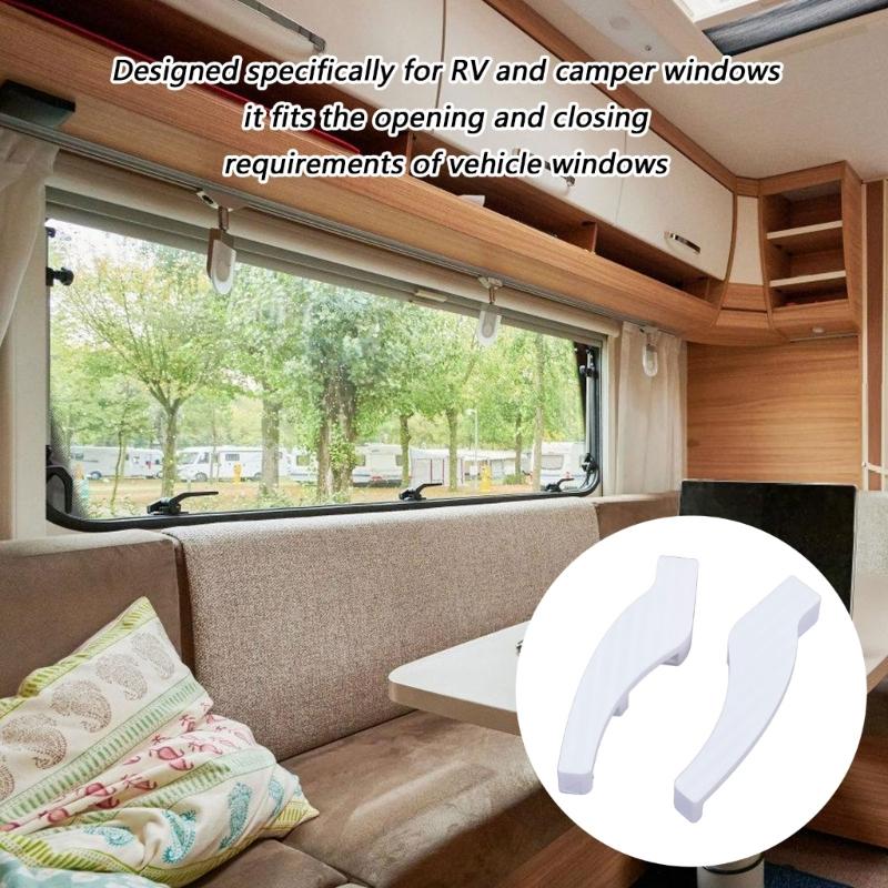 Window Latches 4-Piece Travel Trailer Window Lock Set, Curved Plastic Hook-Shaped Locking Accessories for Camping Window at Camping Stays and Parked