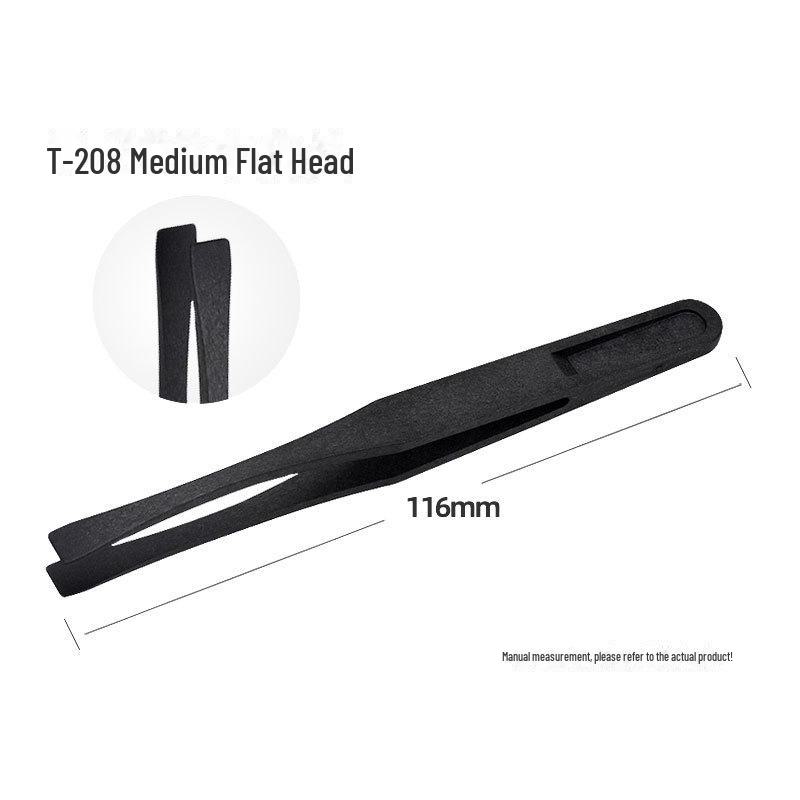 Durable 8 Black Tweezers for Digital Appliance Repair & Tight Spaces