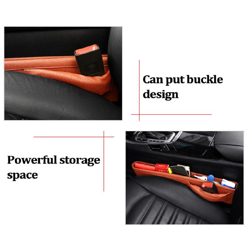 New Car Co-pilot Hidden Seat Gap Filler Pockets PU Leather Auto Seats Leak Stop Pad Soft Padding Phone Cards Holder Storage Bags