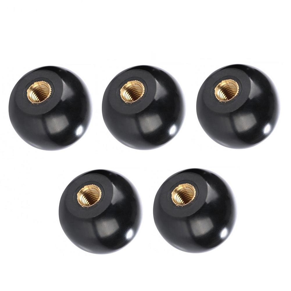 5pcs Black Round Ball Handle Ball Knobs Bakelite Lever Knob M5/M6/M8/M10/M12 Machine Tool Replacement