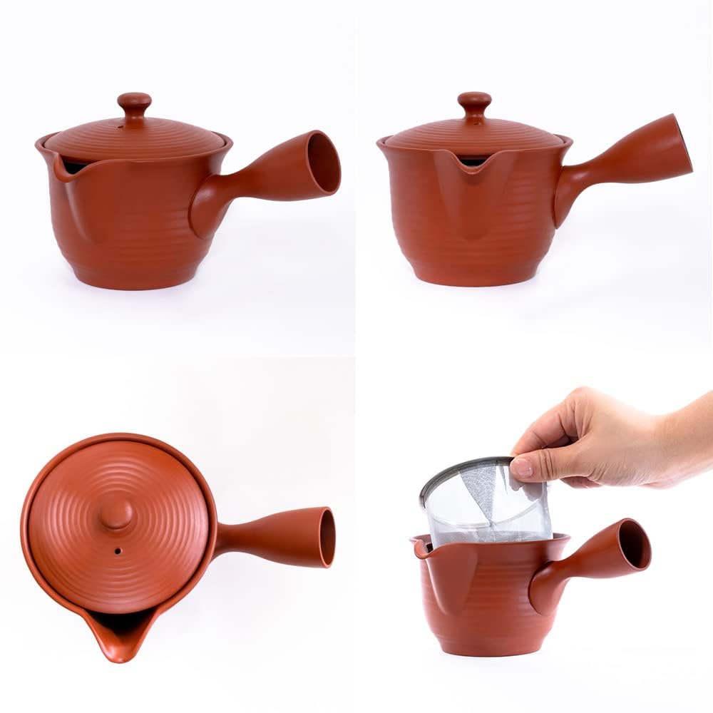 Japanese-made Tokoname ware teapot, easy to wash (red clay).
