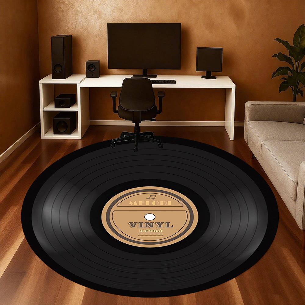 1pc Melodi Vinyl Round Chair mat Area Rug - Non-Slip, Floor Mat for Office, Bedroom, home decor Christmas Gift p0811158