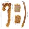 Generic Lion Design Cosplay Set for Hair Lion for Costume and Birthdays Kids, Hoop, Gloves, Tail, Brown, Parties, Halloween,