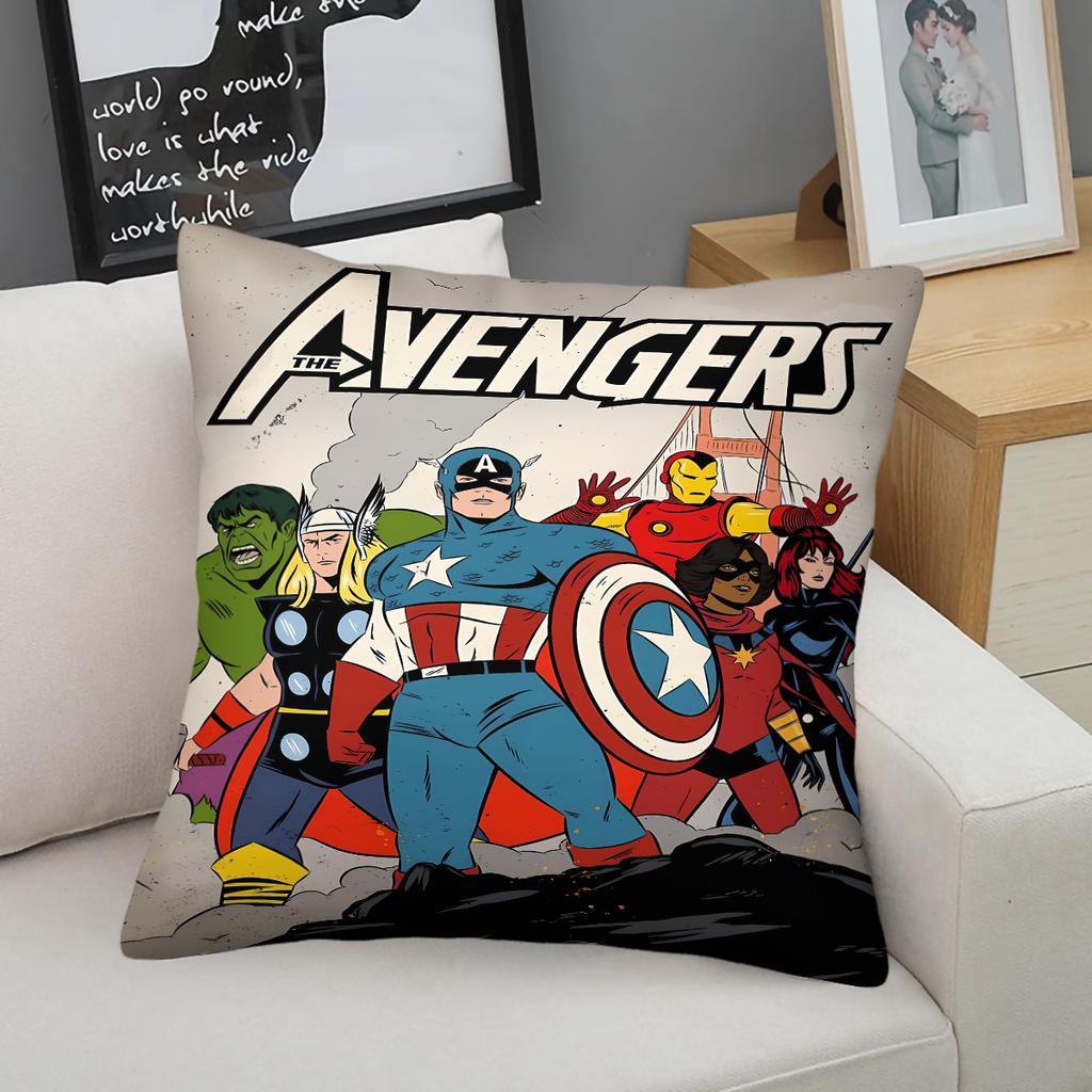 Captain America Throw Pillow With Insert Superhero Polyester Cushion For Sofa Couch Bed Kids Room Accent Pillow Marvel Fans Gift