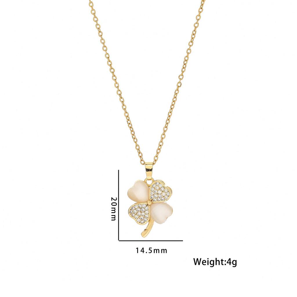 High-End Four-Leaf Clover Diamond Choker: Women's Summer Titanium Steel Niche Clavicle Necklace