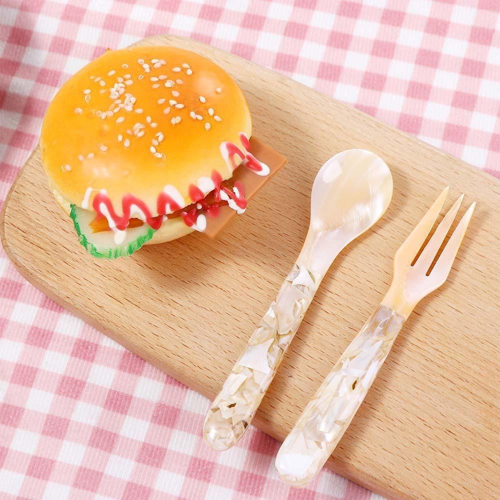 Home Creative Caviar Tableware Scoop Coffee Ice Cream Dessert Spoon Fork Shell Spoon Teaspoon