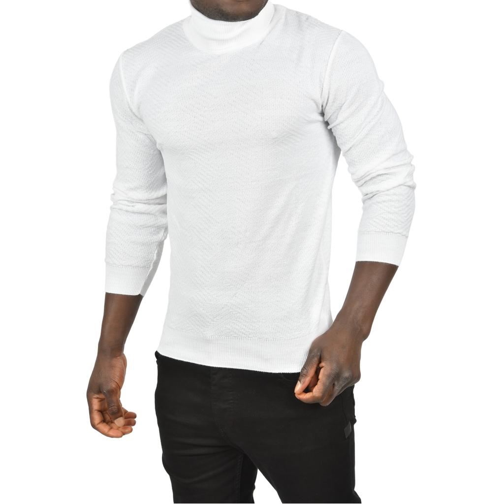 DeepSEA  Desenli Dar Kesim Tam Balıkçı Yaka Triko Boğazlı Kazak 2505510