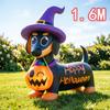 1,6M Chien Up Gonflable Halloween Citrouille Ornement LED Intégrée pour Jardin Extérieur Cour Pelouse, Accessoires Décorations de Jardin Gonflables
