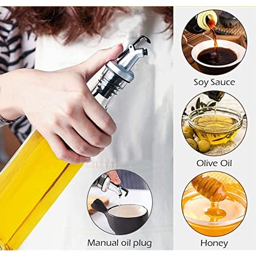 PENGQIMM Olive Oil Bottle, 500ml Glass Oil Pot, Heat-Resistant Glass, for Home Use, Condiment Container, Dressing Bottle