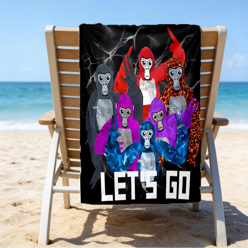 proof beach towel with a Gorilla Tag pattern - soft,absorbent,quick-drying,machine washable - perfect for swimming,camping,bathing