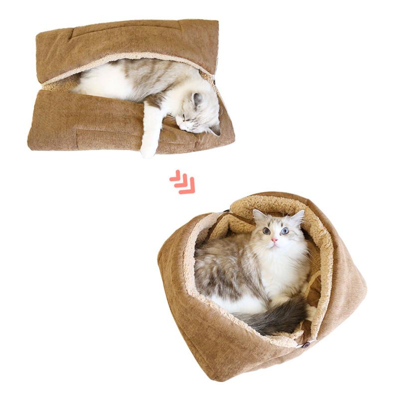 2-in-1 Faltbare Haustierbettmatte Warmes Haustierbett Haustierkennel Flauschiges Bequemes Haustierkissen