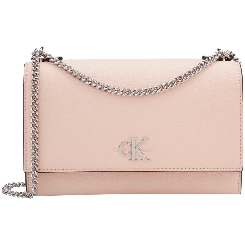 

Calvin Klein Minimalist Metal Buckle Chain Flap Pebble Grain Faux Leather Shoulder Bag Women Bags Shell-Pink DH2806-PS2 Basic Set (Bag)