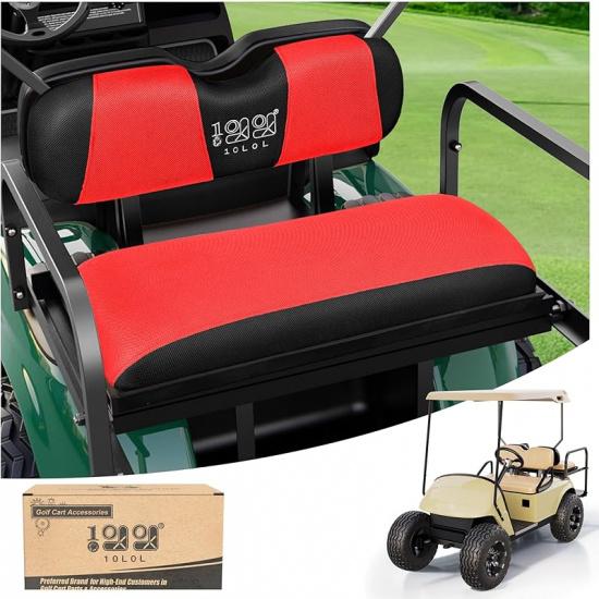 10L0L Универсальный чехол на заднее сиденье гольф-кара, для украшения старых гольф-каров, прочный, дышащий материал, сидит как влитой на Yamaha EZGO и Club Car, легко Red + Black
