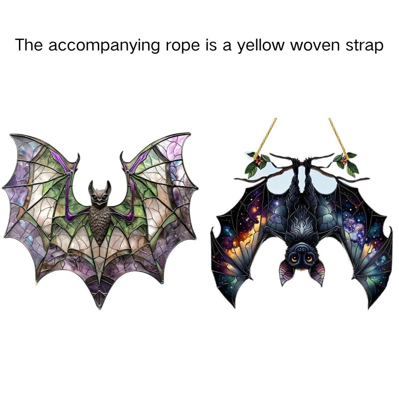 Halloween Decoration 2D Acrylic Bat Suncatcher - Home Wall Art, Housewarming Gift - Home Hanging Decoration Ornaments Waterproof