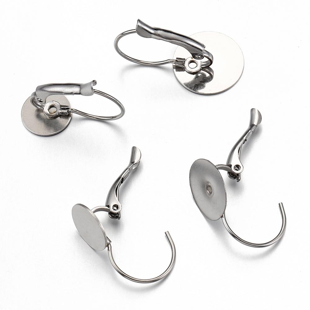 20pcs/10pcs Stainless Steel French Earrings Base Lever Back Ear Wire Hoop Open Loop Earring Hooks for Jewelry Making DIY