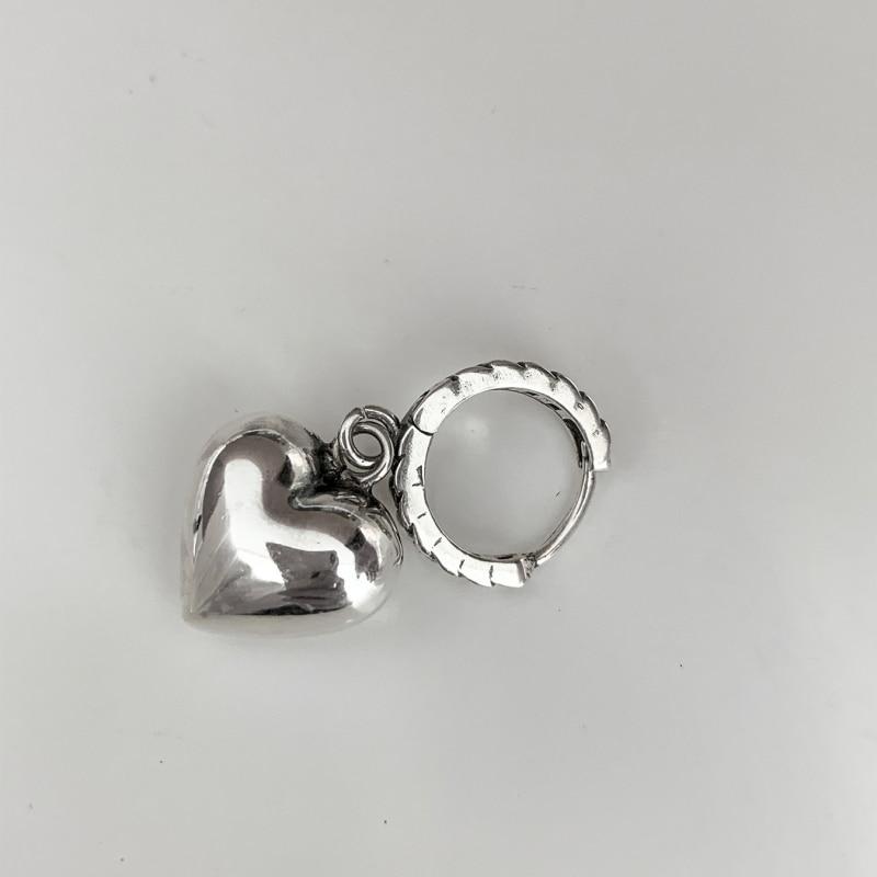 2pcs Antique Silver-plated Earrings For Both Men And Women Vintage Style Asymmetric Unique Bear Pendant Jewelry