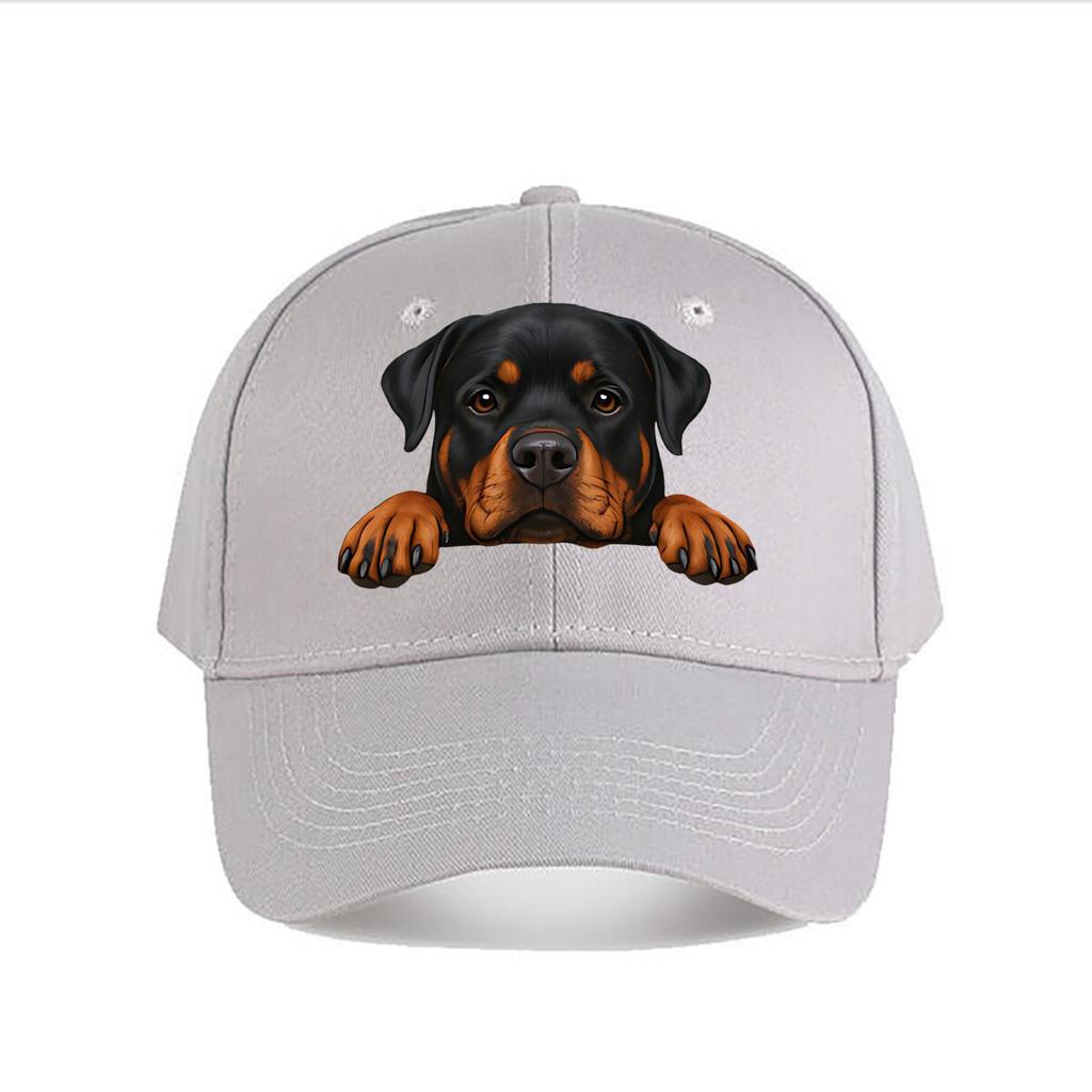 Realistischer Rottweiler Hund lugt Kunst Druck Heim Dekoration Baseball Kappe Mode Unisex Sonnenhut Damen Outdoor Sport Snapback Kappe