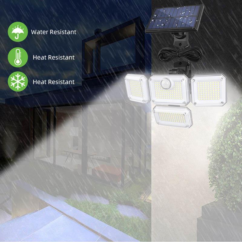 5000mah Outdoor Solar Lights 333 LED Motion Sensor 3 Modes Waterproof Security Street Wall Lamp Spotlight for Yard Garden Decor