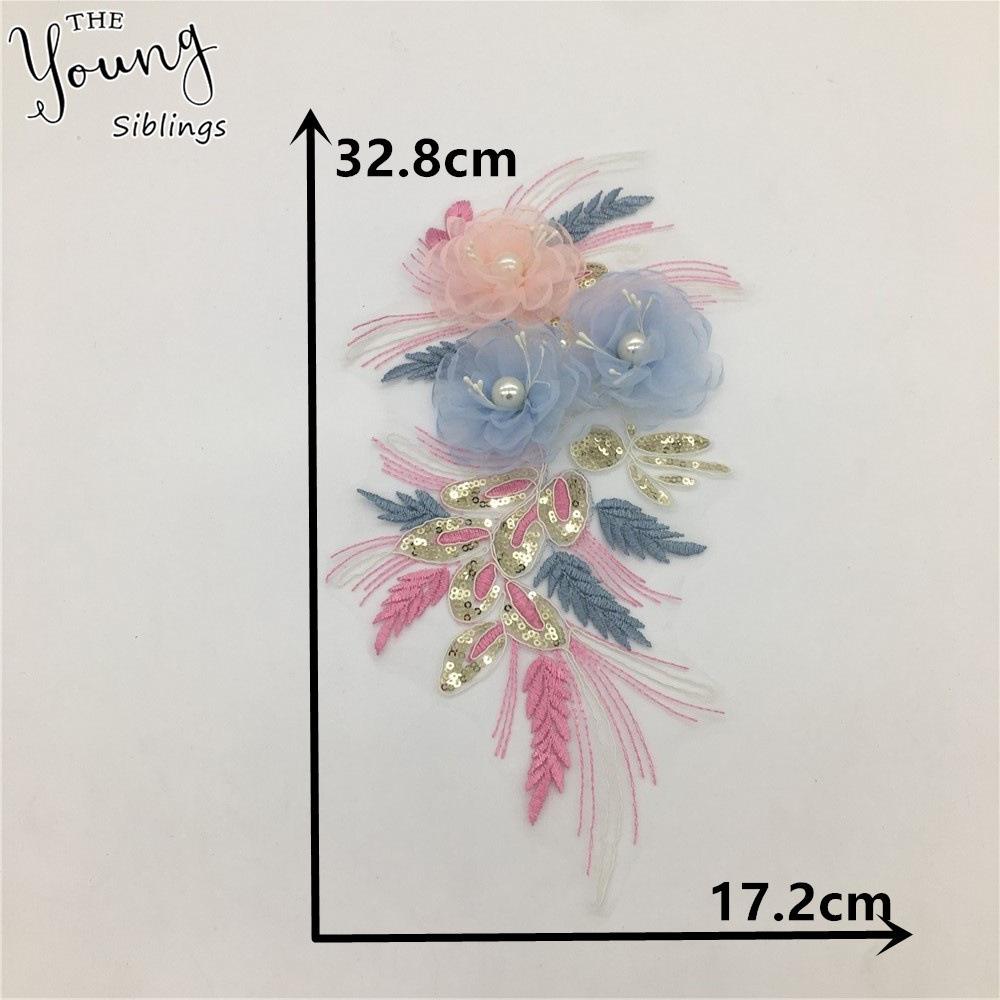 

Three-Dimensional Color Imitation Pearl Embroidered Lace Collar Embroidered Sequin Applique Diy Dress Lace Style 1443 (1 piece)