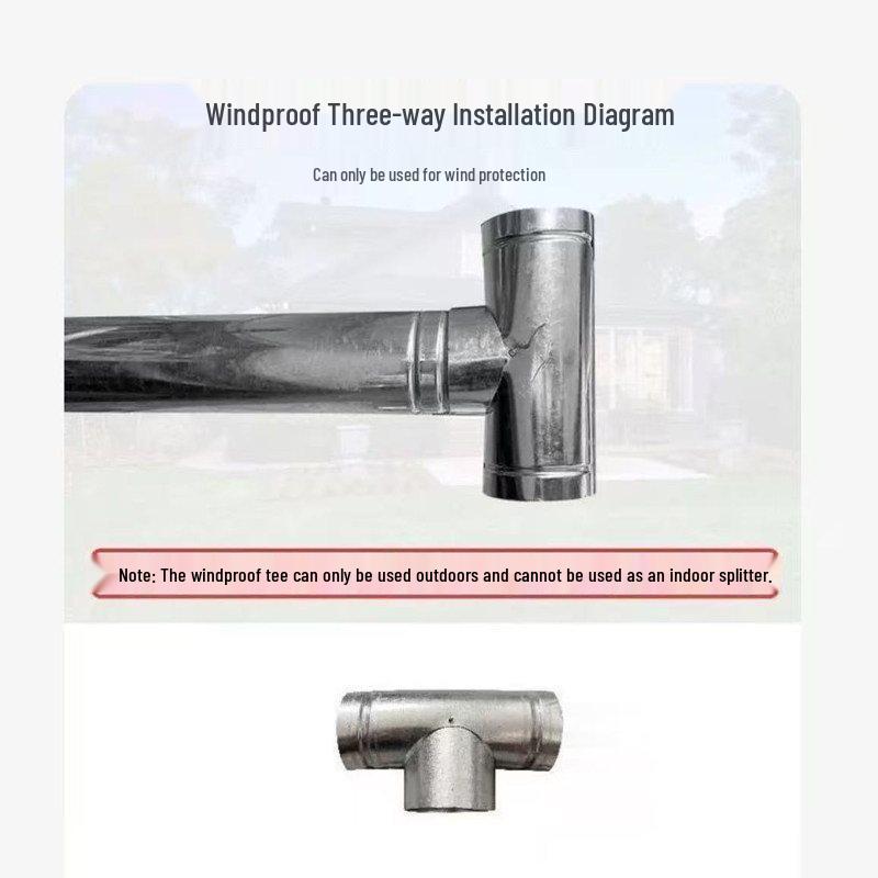 

Windproof Galvanized Iron Chimney Pipe: Thickened Three-Way Elbow and Stove Accessories for Outdoor Use