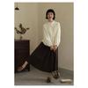 Artistic Lace Stand-up Collar Long-sleeved Brushed Shirt for Women Autumn and Winter Layered Inner Top Design Cardigan