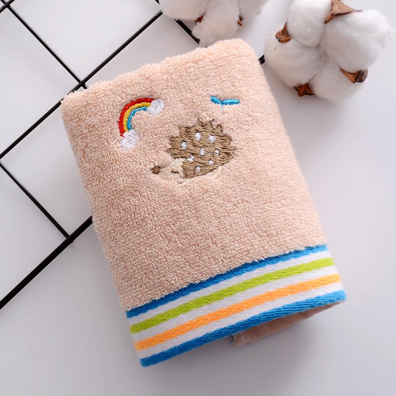 Dětský ručník z čisté bavlny s kreslenou výšivkou - Měkký a savý, Ideální pro domov, školu a školku