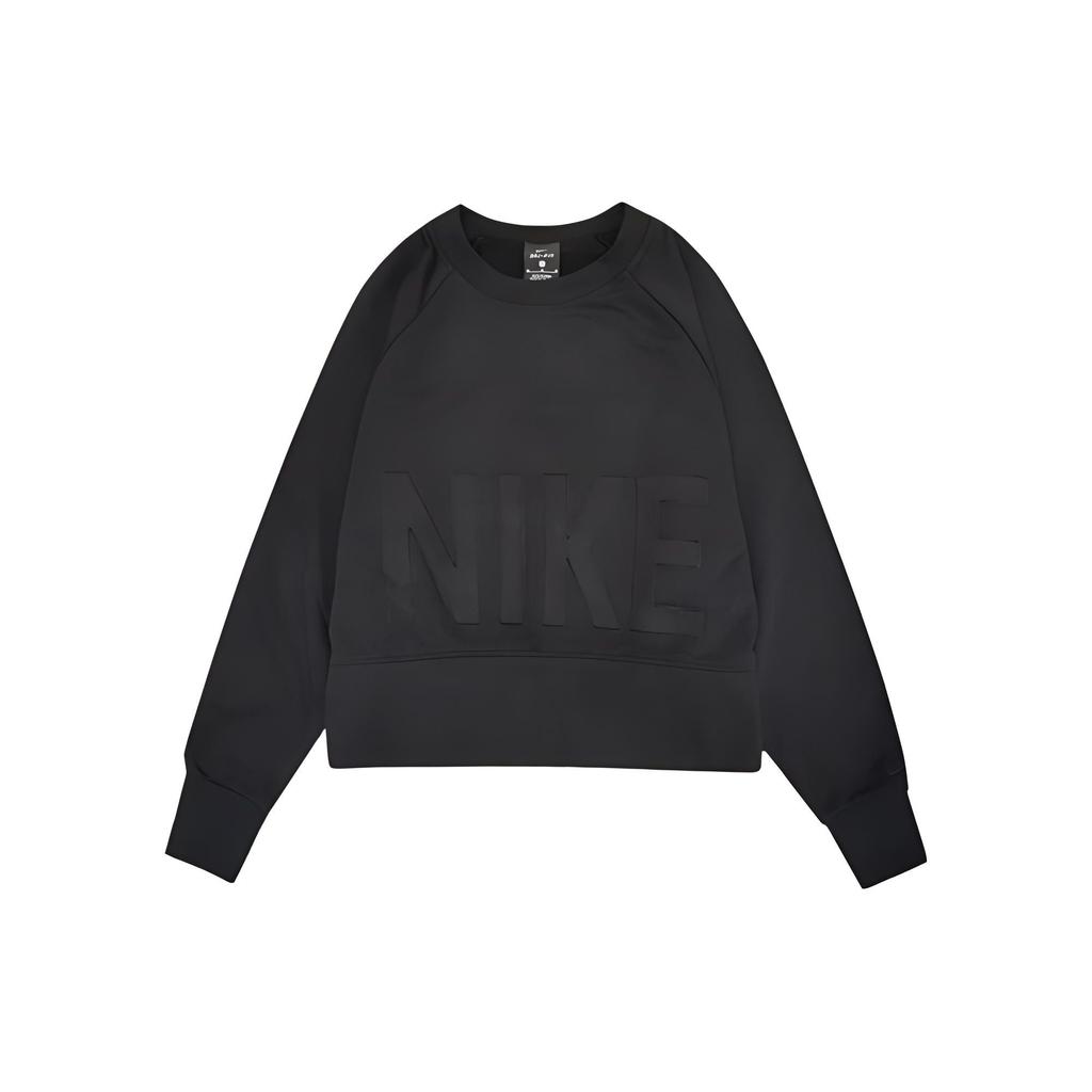 Nike Versa Solid Color Crew Neck Casual Long Sleeve Sweatshirt Women Sweatshirt Black CD8794-010