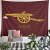 Arsenal Gold Cannon AFC Minimal Wall Tapestry Maroon Burgundy British Football Fan Decor Gift