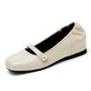 Inner heightening French single shoes women's round head flat bottom spring and summer shallow mouth Mary Jane shoes late evening breeze simple soft l