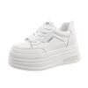 Lace-up muffin little white shoes small thick-soled inner height increase casual board shoes women's spring new single shoes