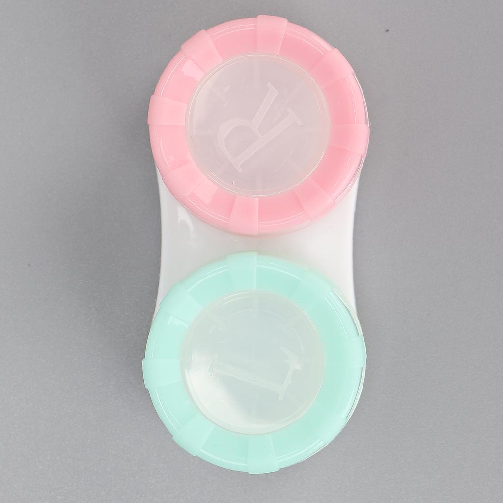 Contact Lens Case Professional Simple Portable Cosmetic Contact Lenses Box Holder with Nursing Liquid Bottle