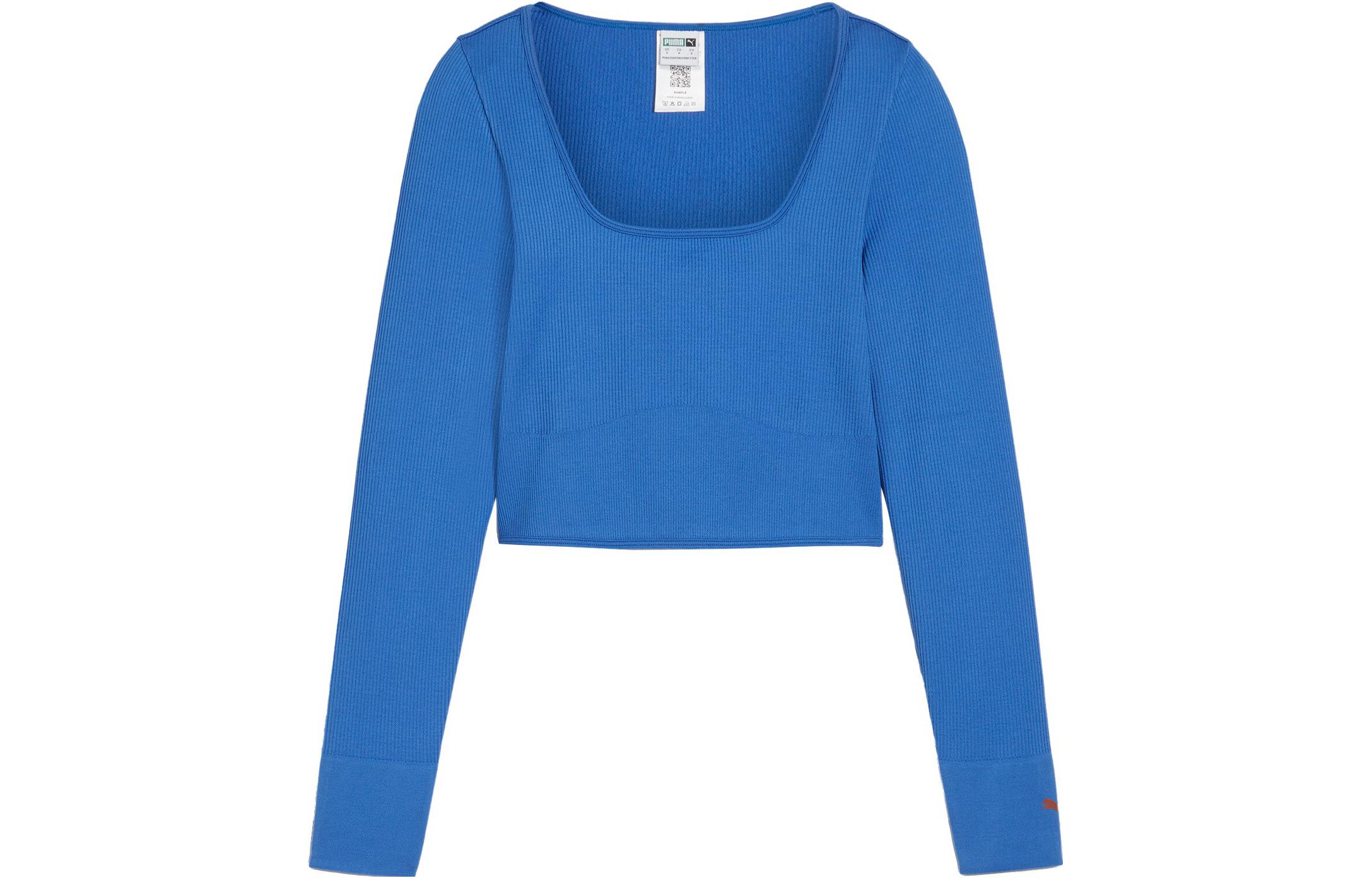 PUMA CORSET LONG SLEEVE T Shirt Women s Blue 625391-40 XS