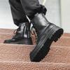British style black mid-top Martin boots men's autumn Korean version retro platform locomotive tooling boots tide 14406-J