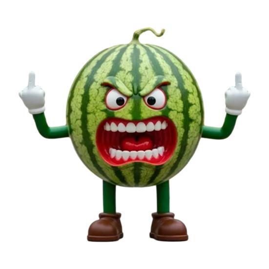 Angry Fruit Figurine Flipping The Bird Fruit Series Resin Ornament Stress Relief Middle Finger Fruit Statue for Office Desk Decoration