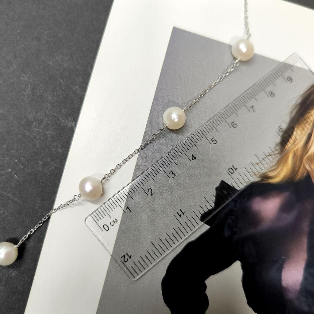 Silberkette mit natürlichen Barockperlen, Gewicht 8,18 Gramm (2175025)