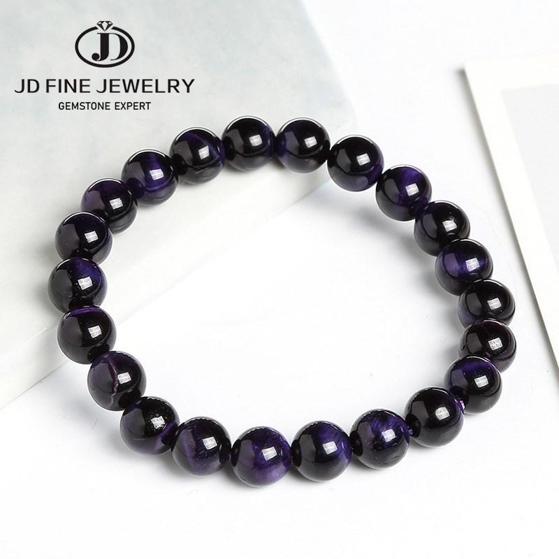 JD Naturstein Blaues Tigerauge Perlenarmbänder Damen Herren Reiki Heilung Yoga Meditation Charms Armreifen Pulseras Schmuck Geschenk