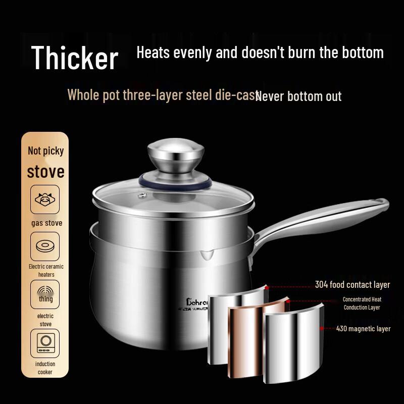 Berens 18cm 3-Ply Stainless Steel Milk & Cooking Pot