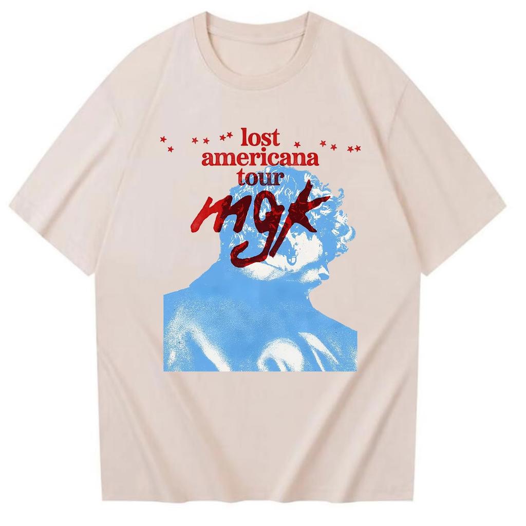 Mgk Lost Americana Tour 2026 Spring summer new Fashion Tshirt O Neck Harajuku y2k Short Sleeve top Casual Shirt for Fans Gift