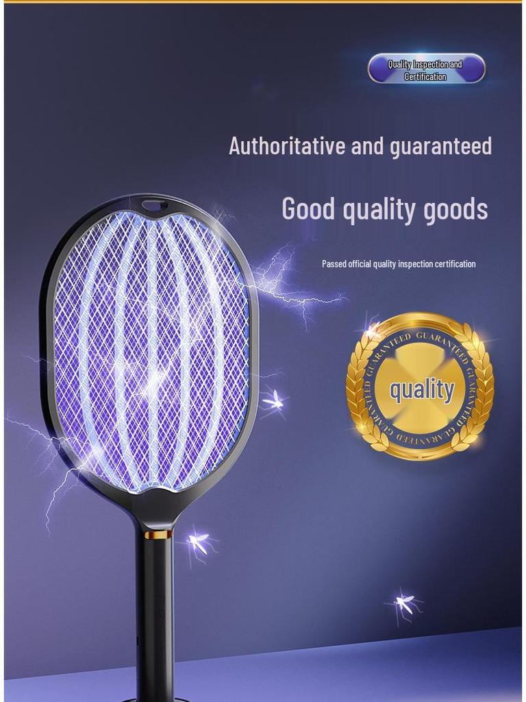 USB Rechargeable Electric Mosquito & Fly Swatter Lamp - 2-in-1 Household Insect Zapper