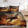 3pcs Warplane 1Cover + 2Pillowcases, PillowInserts NotIncluded, Machine Washable, All - Season Use, Suitable for Bedroom Guest Room44