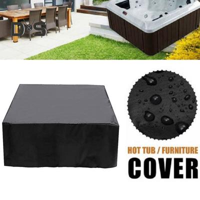 Copertura per vasca idromassaggio esterna resistente alle intemperie Tessuto impermeabile Design con coulisse regolabile Copertura protettiva resistente ai raggi UV