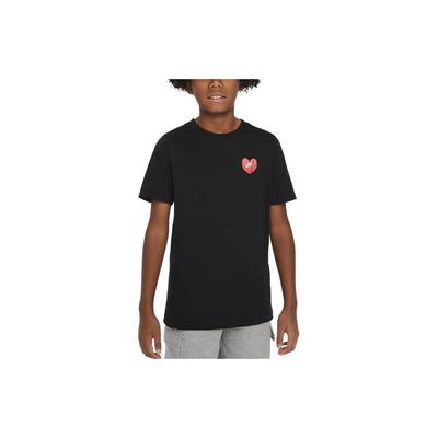 Sportswear Letter Print Pattern Round Neck Knit Short Sleeve Kids Tops Black FN9639010