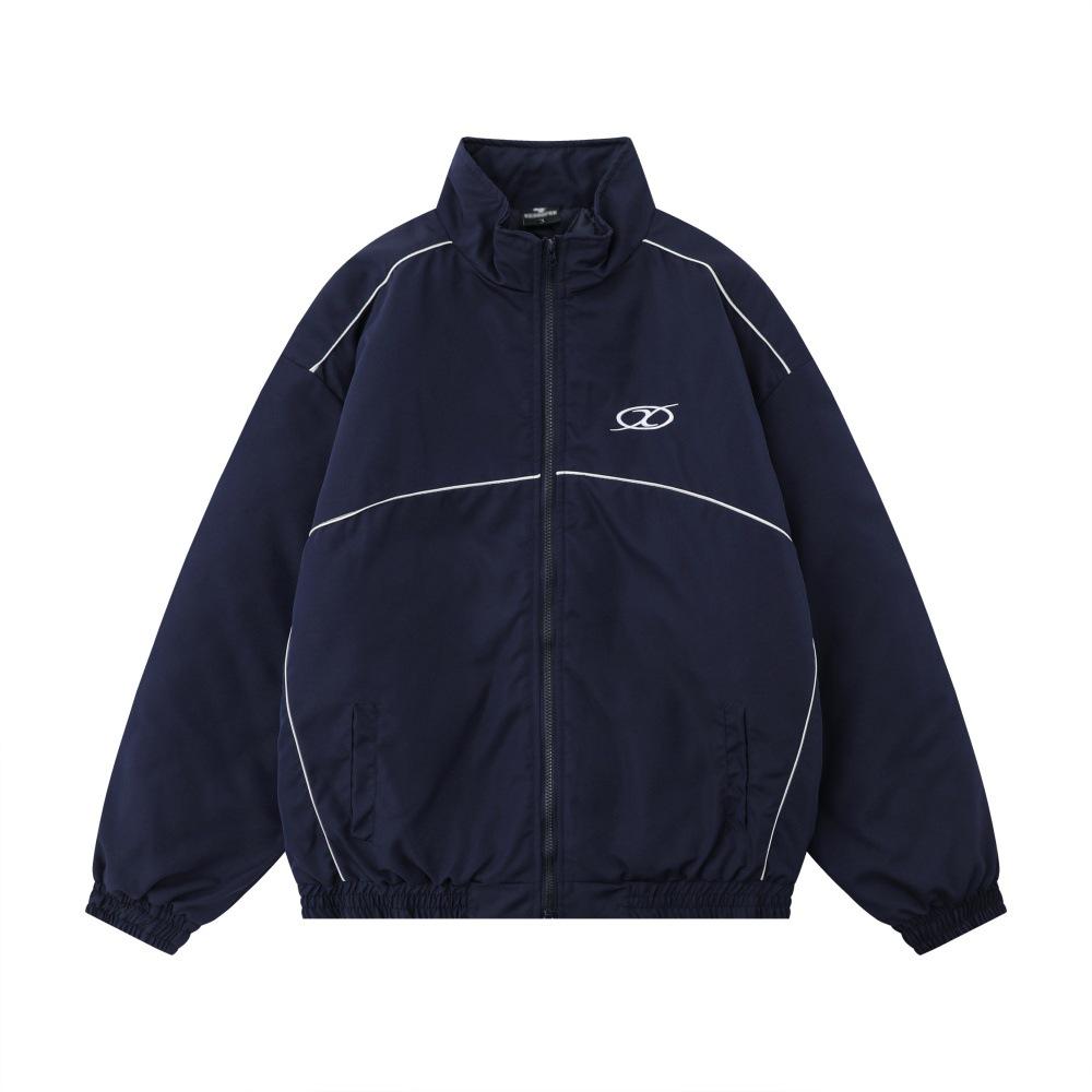 

Men s Quilted Pilot Jacket - Casual Autumn/Winter Style, Loose Fit, Stand Collar Windbreaker XL синій