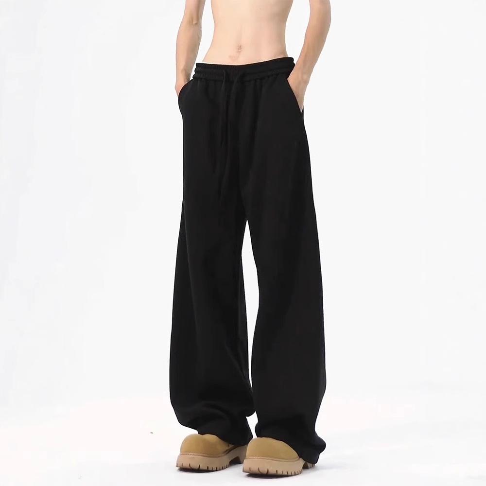 Men's Cleanfit Wide-Leg Fleece Sweatpants - Autumn/Winter Straight-Leg Casual Sports Pants