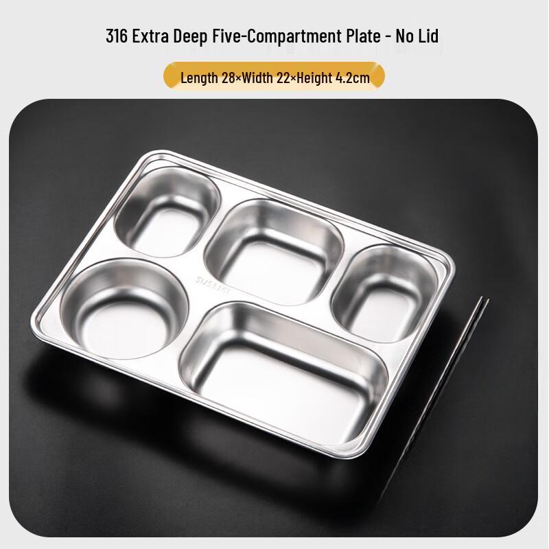 Food Grade Stainless Steel Partitioned Meal Tray