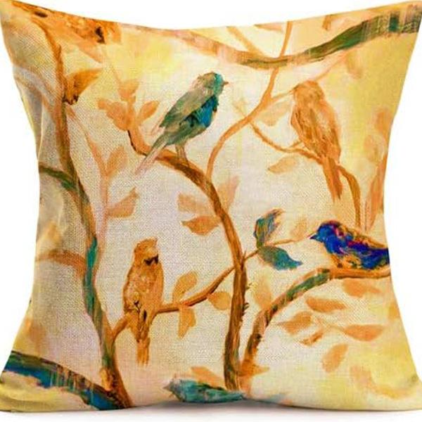 American Retro Printed Linen Pillowcase Living Room Sofa Office Pillow Car Cushion Cover