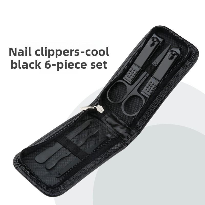 Stainless Steel Nail Clippers 6-piece Set, Portable Nail Clippers Household Nail Clippers To Remove Dead Skin Fork Manicure Tool